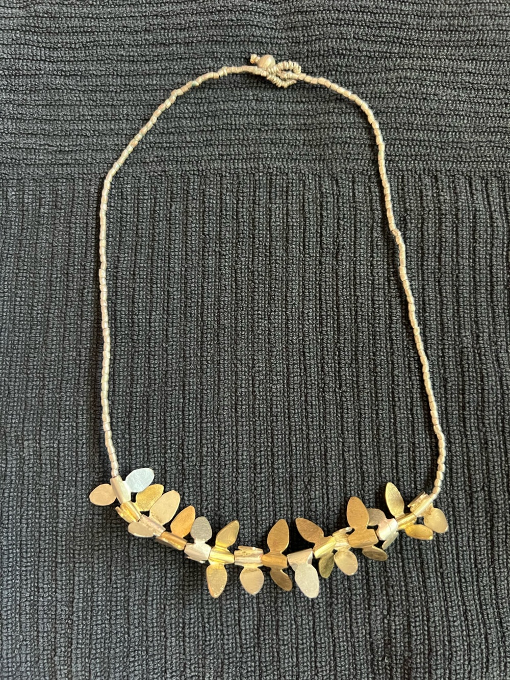 Noonday Metallic Bloom Delicate Gold Leaf Cluster Necklace